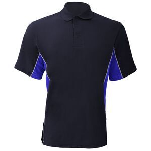 Gamegear® Mens Track Pique Polo Shirt Top / Navy/Royal/White